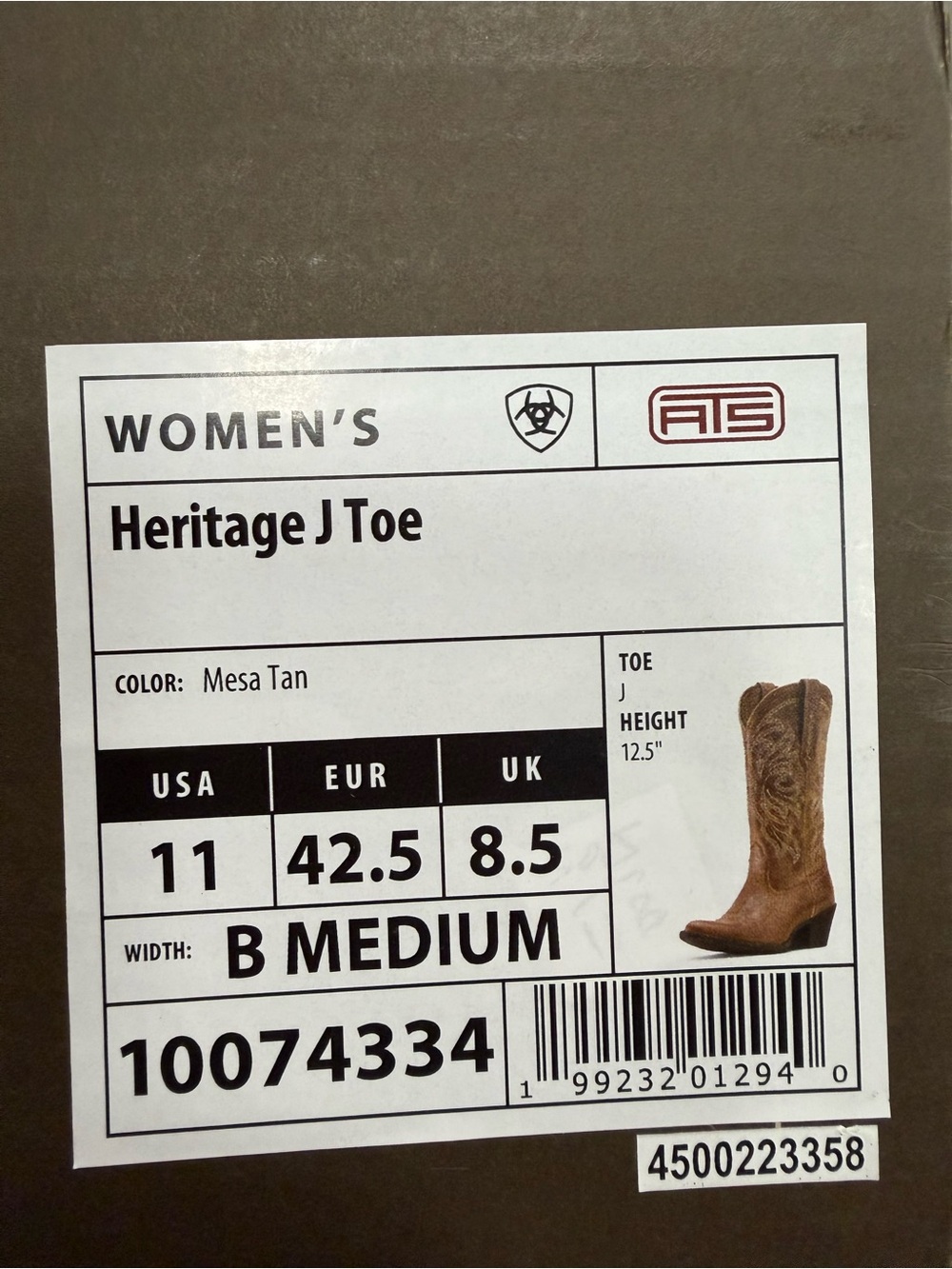 Ariat Women’s Heritage J Toe Cowboy Boots